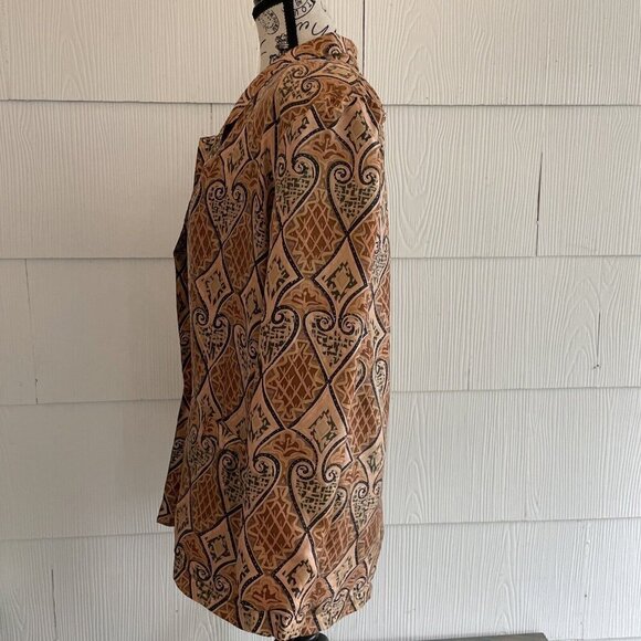 Vintage Bogari 100% Silk One Button Abstract Multi Color Blazer Women's S (C4) - Picture 7 of 12